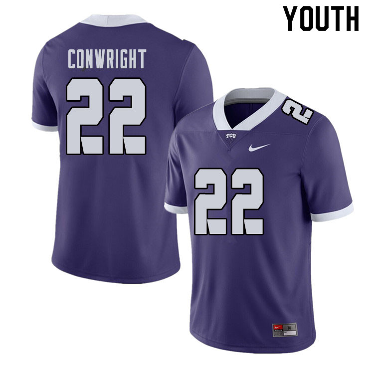 Youth #22 Blair Conwright TCU Horned Frogs College Football Jerseys Sale-Purple